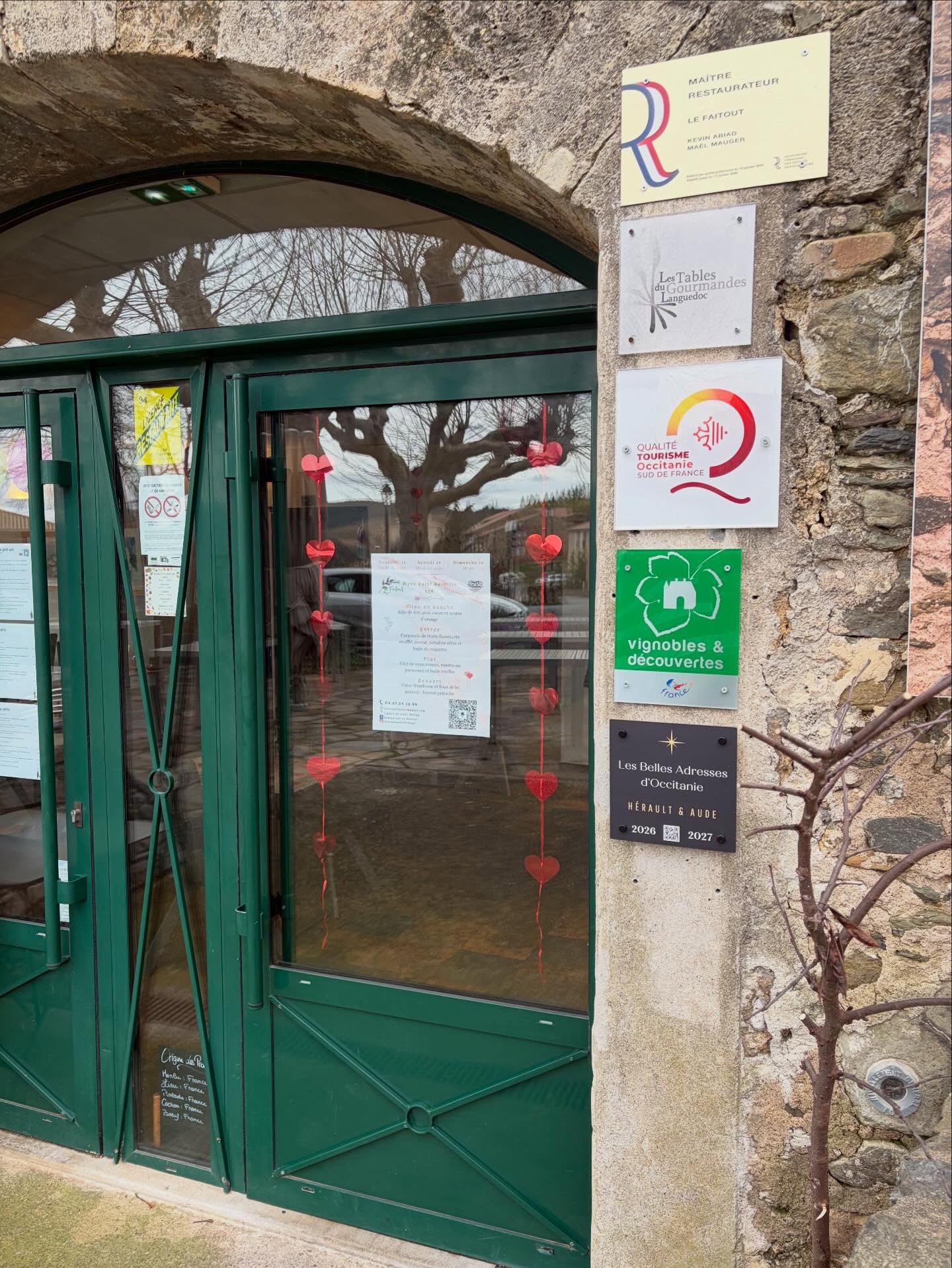Bon de réduction : 2 menus invitation au goût à -20% + 1 bouteille de vin offerte - Valable au restaurant LE FAITOUT - à BERLOU (34)