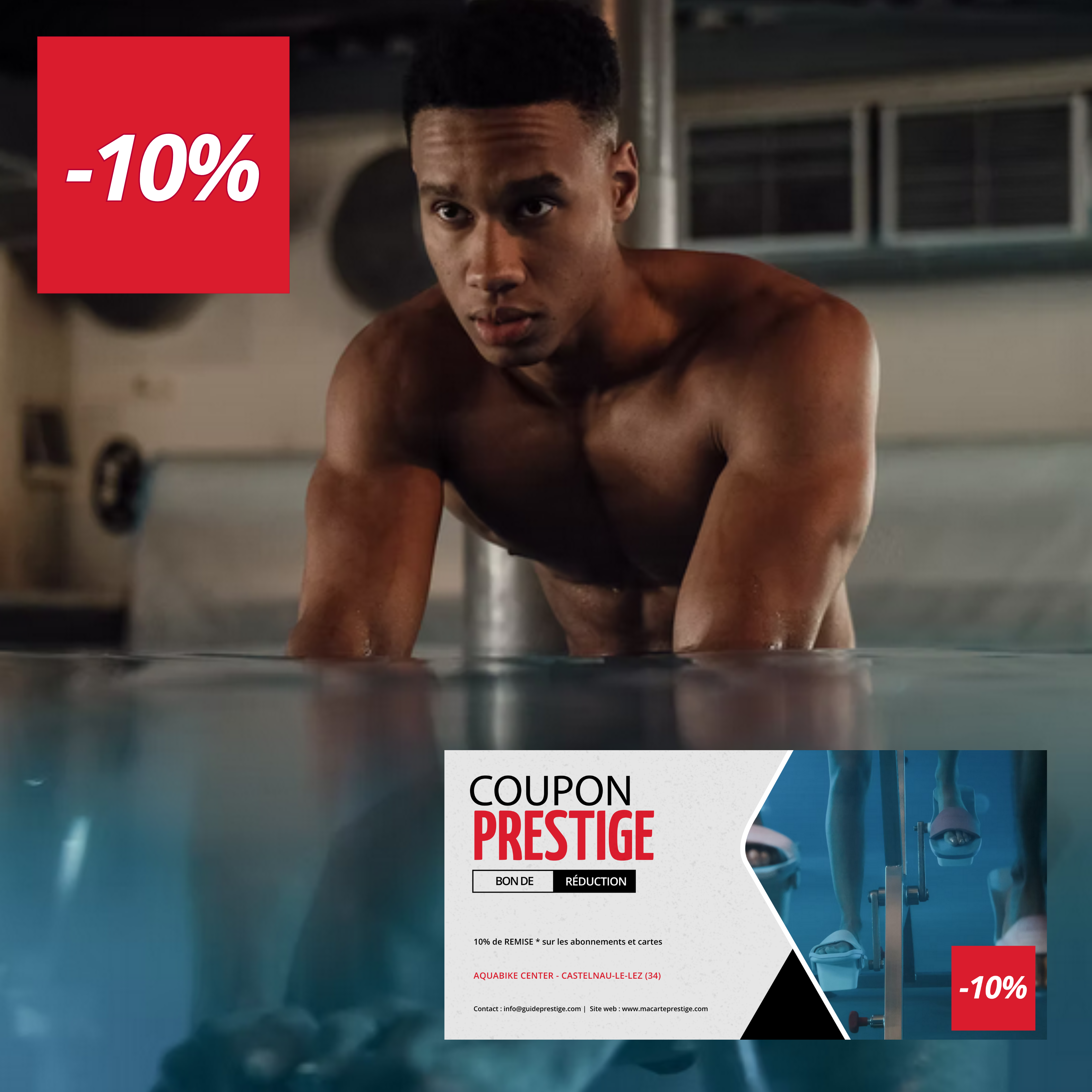 Coupon de réduction : 10% de REMISE * sur les abonnements et cartes AQUABIKE CENTER - Valable chez AQUABIKE CENTER - à CASTELNAU-LE-LEZ (34)