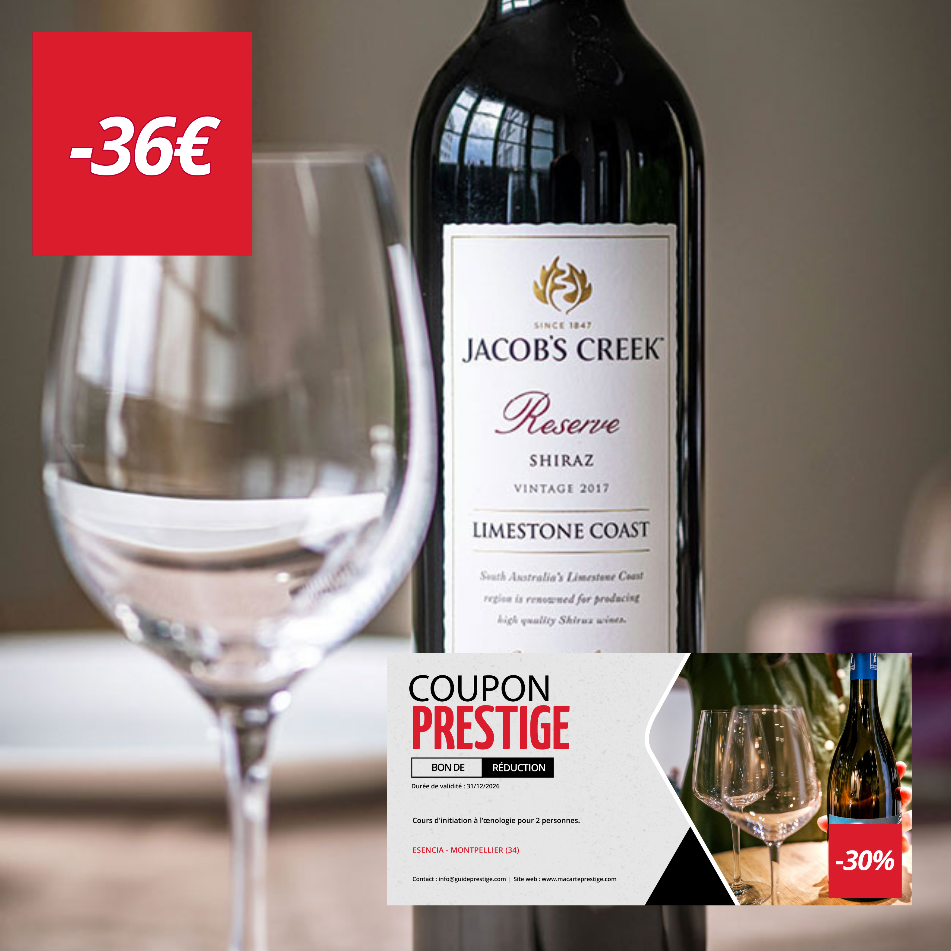 Coupon de réduction : Cours d'initiation à l'oenologie pour 2 personnes à -30% - Valable chez ESENCIA - à MONTPELLIER (34)