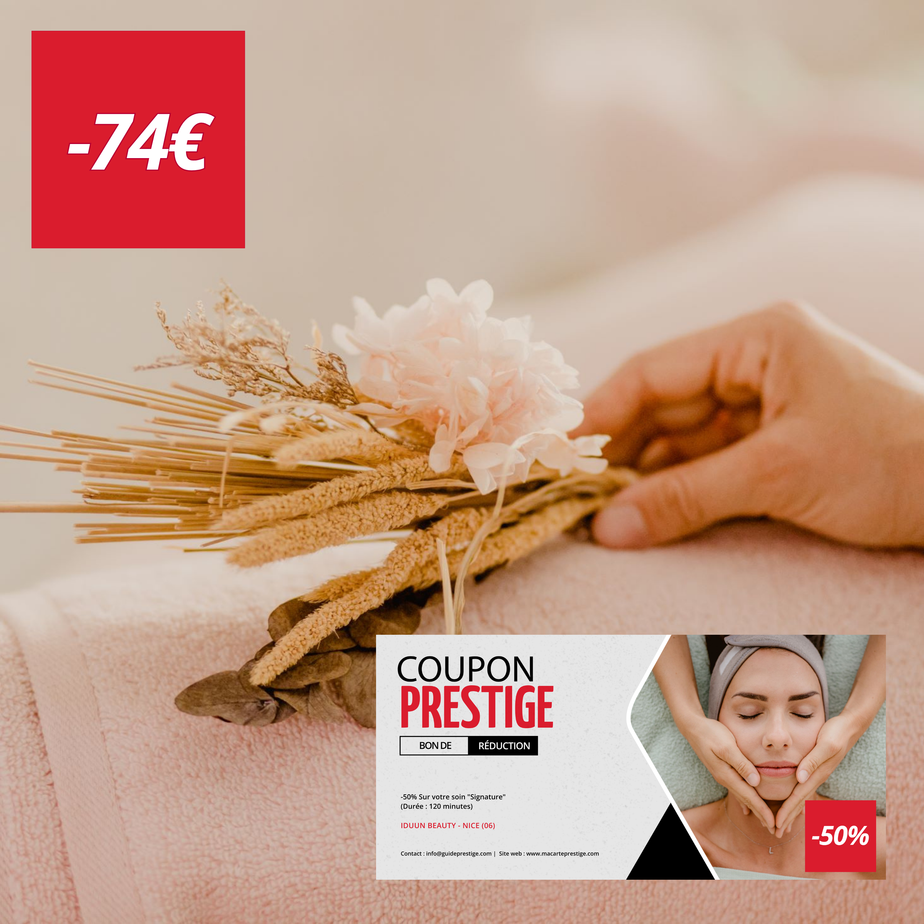 Coupon de réduction : -50% Sur votre soin 