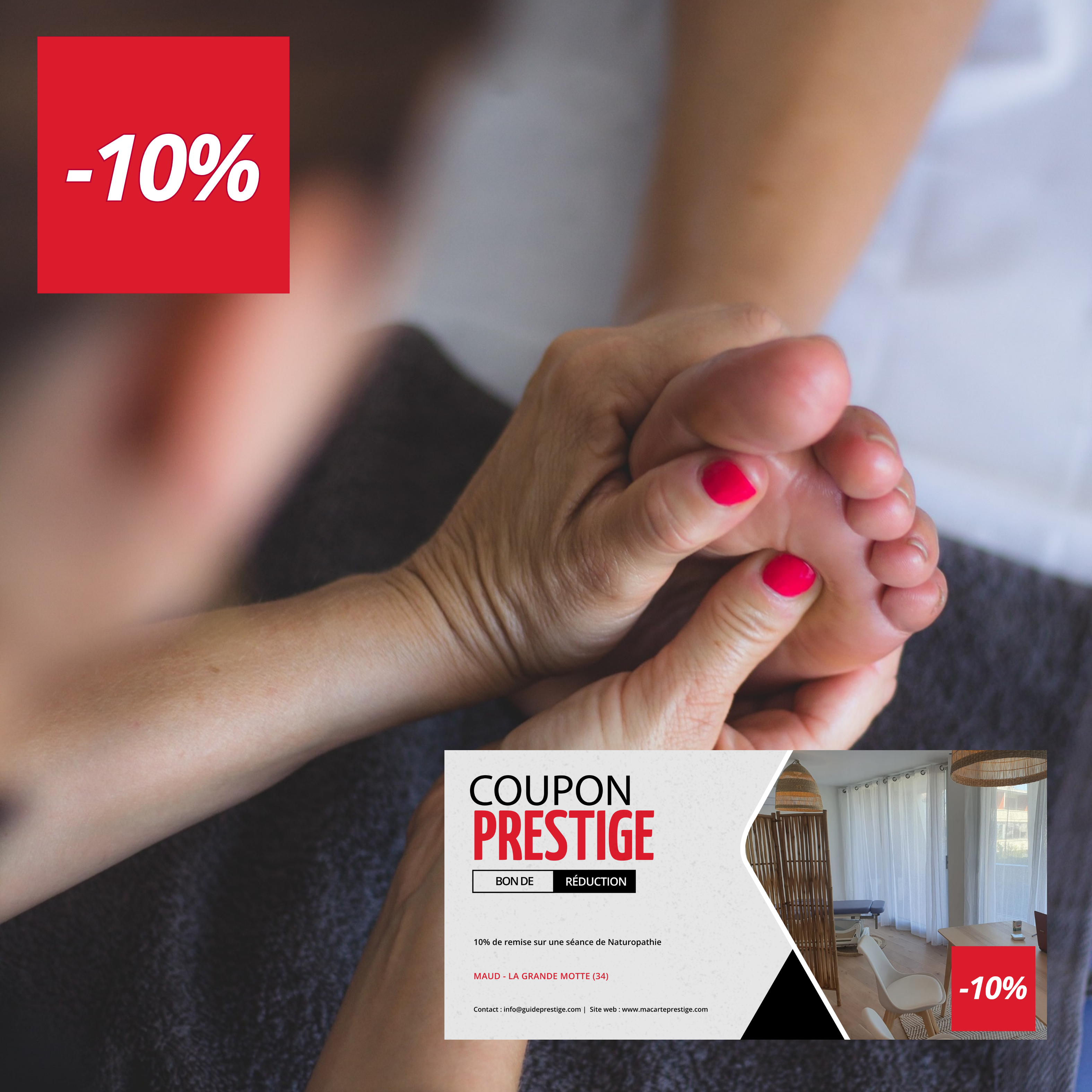 Coupon de réduction : 10% de remise sur une séance de Naturopathie - Valable chez MAUD - à LA GRANDE MOTTE(34)