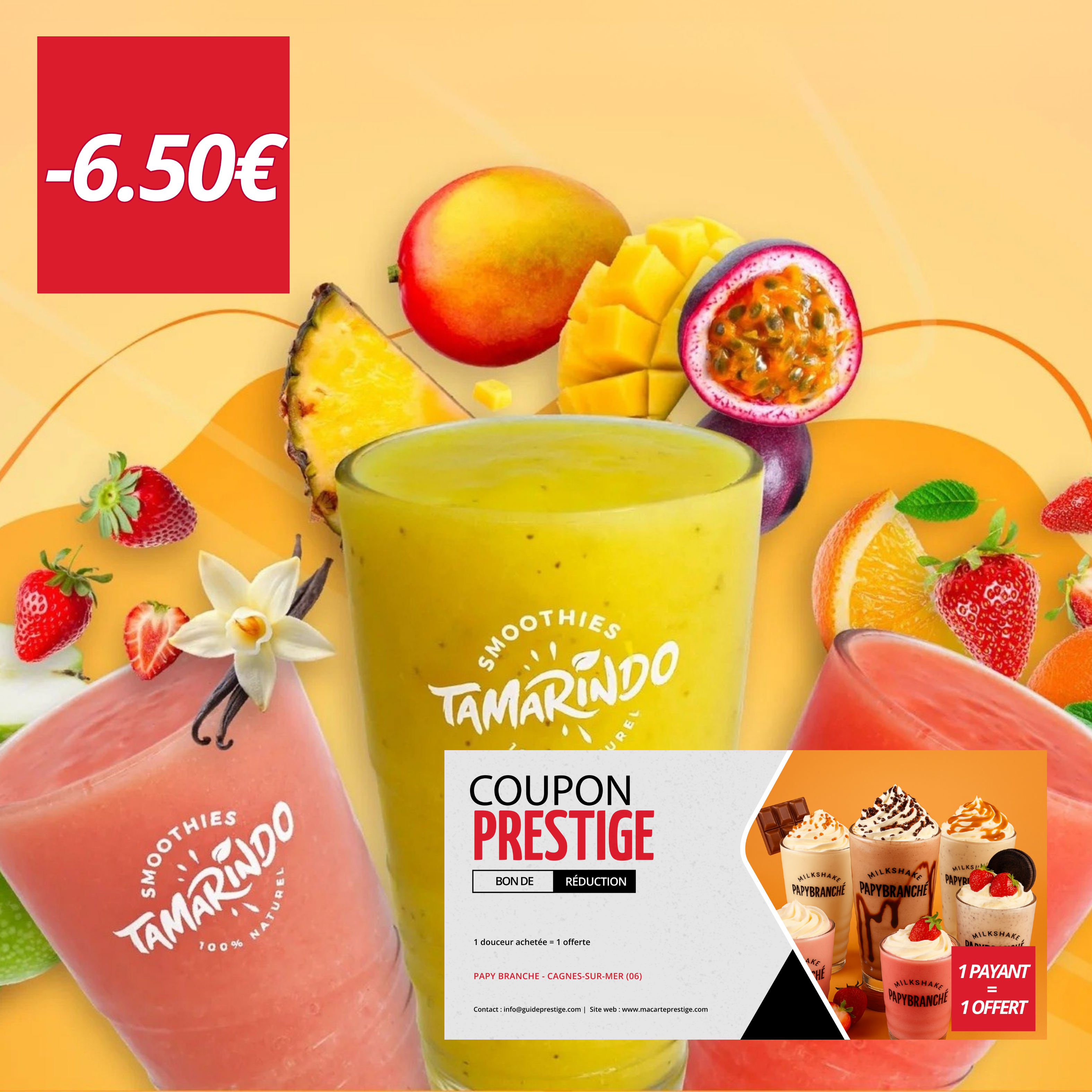 Coupon de réduction : 1 douceur achetée = 1 offerte - Valable chez PAPY BRANCHE - à CAGNES-SUR-MER (06)