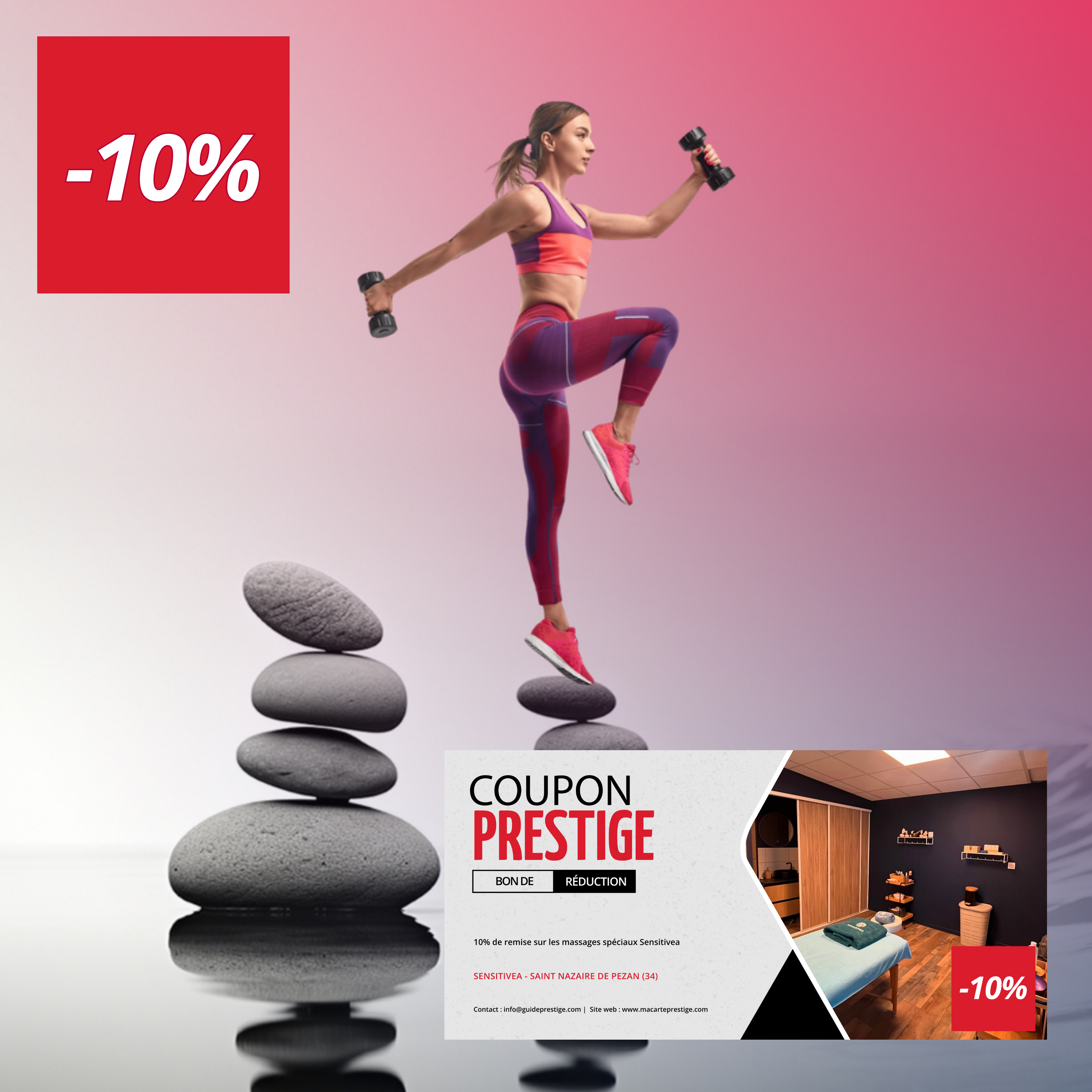 Coupon de réduction : 10% de remise sur les massages spéciaux Sensitivea - Valable chez SENSITIVEA - à SAINT NAZAIRE DE PEZAN (34)