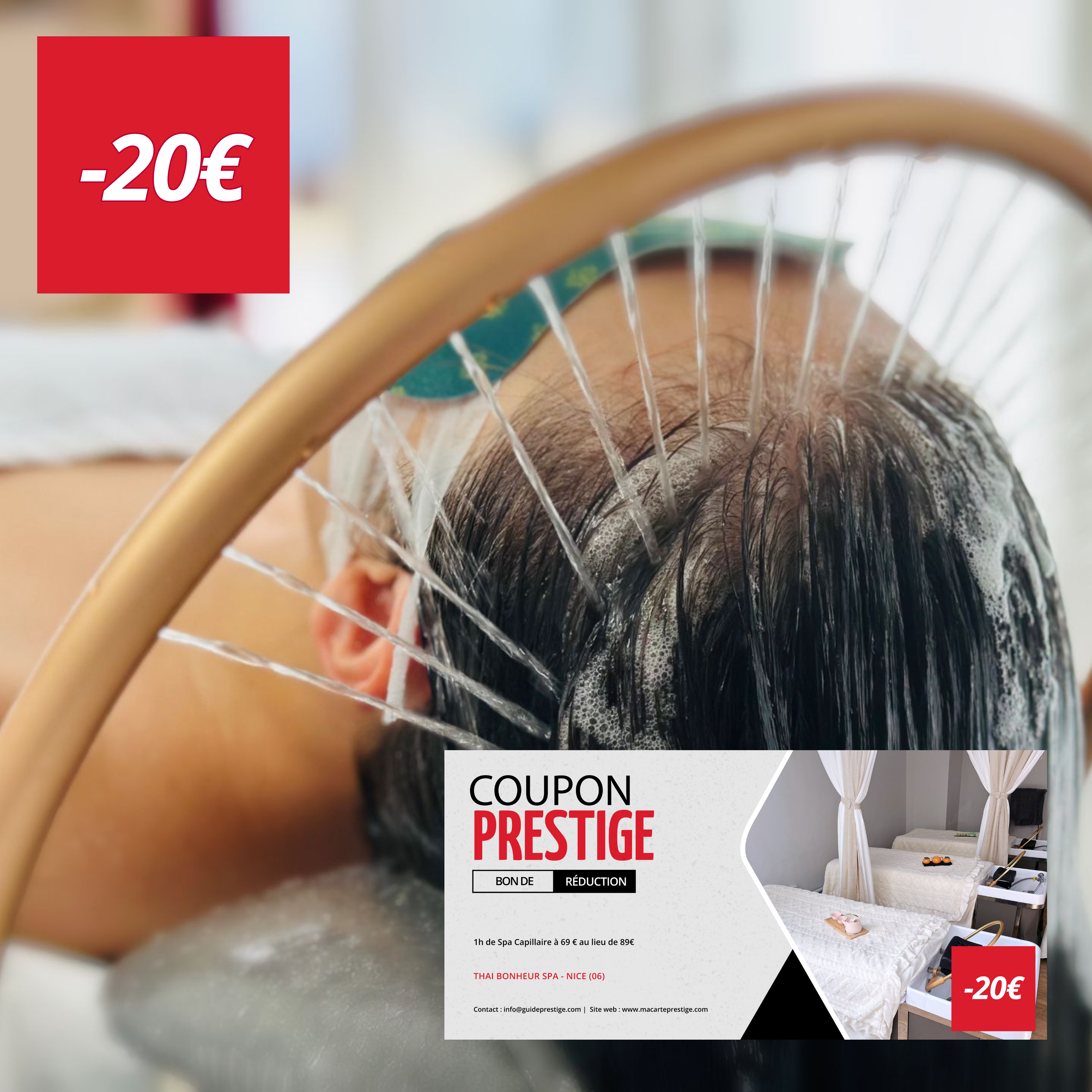 Coupon de réduction : 1h de Spa Capillaire à 69 € au lieu de 89€ - Valable chez THAI BONHEUR SPA - à NICE (06)